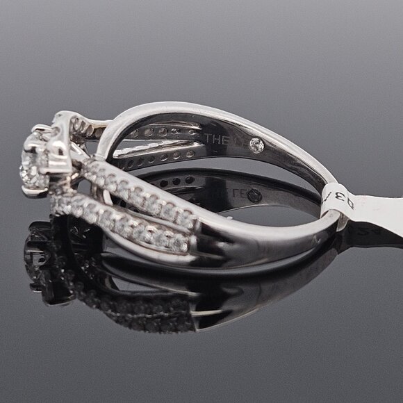 14K White Gold LEO Diamond Bypass Engagement Ring Band 1.23TCW 5.6 Gram Size 10 - Picture 12 of 16